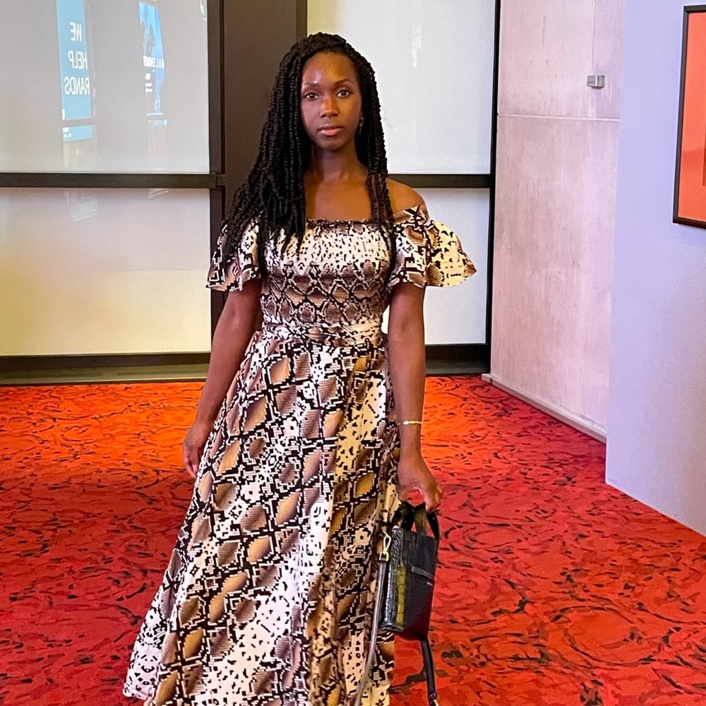 African Maxi Dress Ruched off shoulder